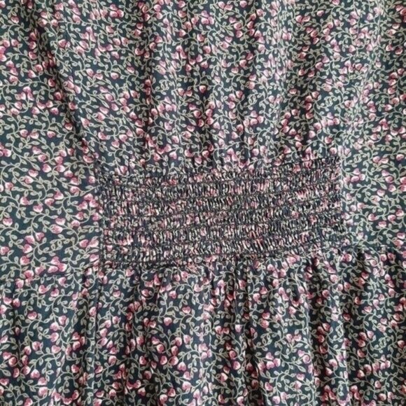 H&M Ditsy Floral Heart Print Prairie Style Button Down Dress Sz 10 - Picture 12 of 15